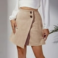 thumbnail image 1 of Xunlbb Mini Skirts, Fall Fashion Women Casual Comfortable Solid Color Irregular High Waisted Button Skirt Gift for Women, Size S-XL, 1 of 6