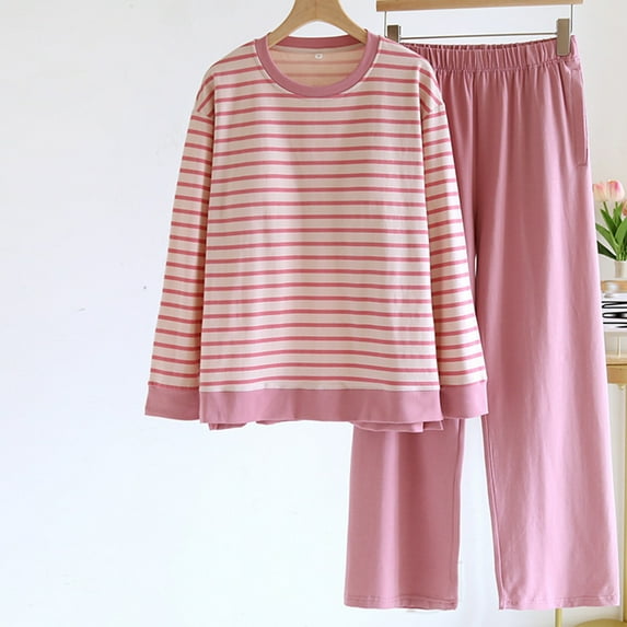 Xunlbb Pajama Sets Ladies' Fashionable And Home Outfit With Chest Cushion Spring And Fall Plus Size Long Sleeved And Pants Sets M-2XL