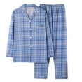 thumbnail image 1 of Xunlbb Pajama Sets Men's Printed Long Sleeve Button Up Top Pocket Stretch Waist Pants Pajamas Home Wear Set Pajamas Set Gift for Women L-5XL, 1 of 3