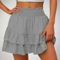 thumbnail image 1 of Xunlbb Pleated Skirts for Women, Women's Summer Casual Imitation And Linen Solid Color High Waisted Large Hem Skirt Gift for Girls, Size S-2XL, 1 of 5