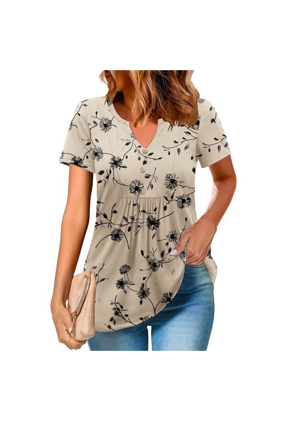 Plus Size Quick-Dry Women's T-shirts Crew-Neck Graphic Printing Shirts Short Sleeves Shirts Beach Fashion Holiday Travel Casual Wear Summer Vacation