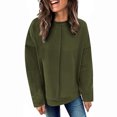 thumbnail image 1 of Xunlbb Plus Size Tops for Women, Women's Casual Crew Neck Sweatshirt Loose Soft Long Sleeve Pullover Tops S-2XL Gifts for Her, 1 of 6