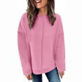 thumbnail image 1 of Xunlbb Plus Size Tops for Women, Women's Casual Crew Neck Sweatshirt Loose Soft Long Sleeve Pullover Tops S-2XL Gifts for Her, 1 of 6