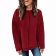 thumbnail image 1 of Xunlbb Plus Size Tops for Women, Women's Casual Crew Neck Sweatshirt Loose Soft Long Sleeve Pullover Tops S-2XL Gifts for Her, 1 of 6