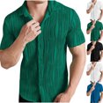 thumbnail image 1 of Xunlbb Short Sleeve for Men Mens Shirt Fashionable Men's Solid Color Striped Texture Short Sleeved Casual Shirt, S-3XL, 1 of 7
