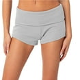 thumbnail image 1 of Xunlbb Shorts for Women Workout Shorts Women's New Solid Color Fashionable Folding Waist Basic Tight Low Waist Base Casual Hot Pants Shorts S-XL on Clearance, 1 of 5