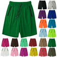thumbnail image 1 of Xunlbb Shorts for Men and Womens, Men and Women's solid color pocket summer ice silk drying running shorts on Clearance,Green 3XL, 1 of 6