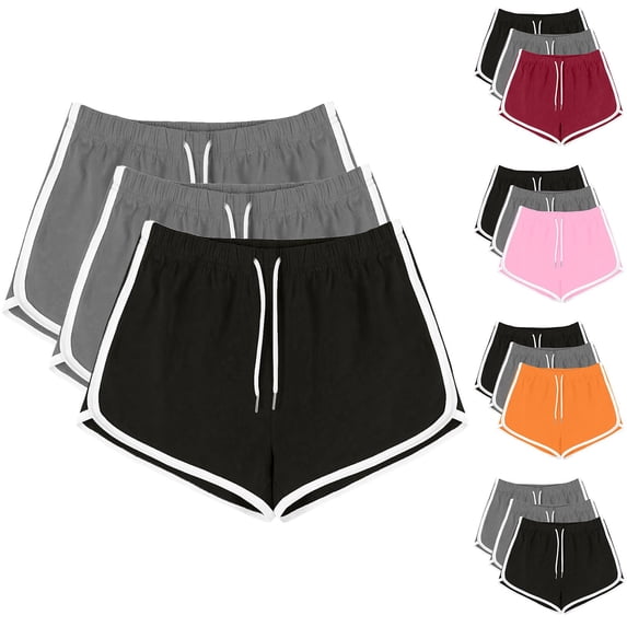 Xunlbb Shorts for Women Workout Shorts 3PC Women Casual Summer Sports Shorts Workout Yoga Shorts Active Shorts S-3XL on Clearance