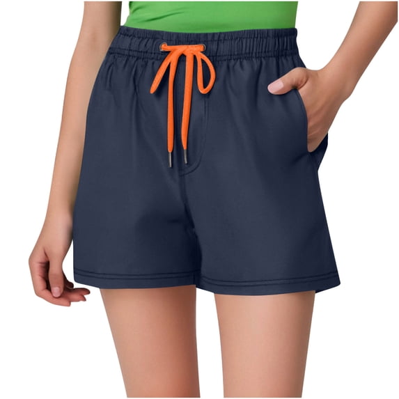 Xunlbb Shorts for Women Workout Shorts Men and Women Beach Shorts with Inner Mesh Shorts Summer Elastic Waist Casual Pockets Pants S-2XL on Clearance