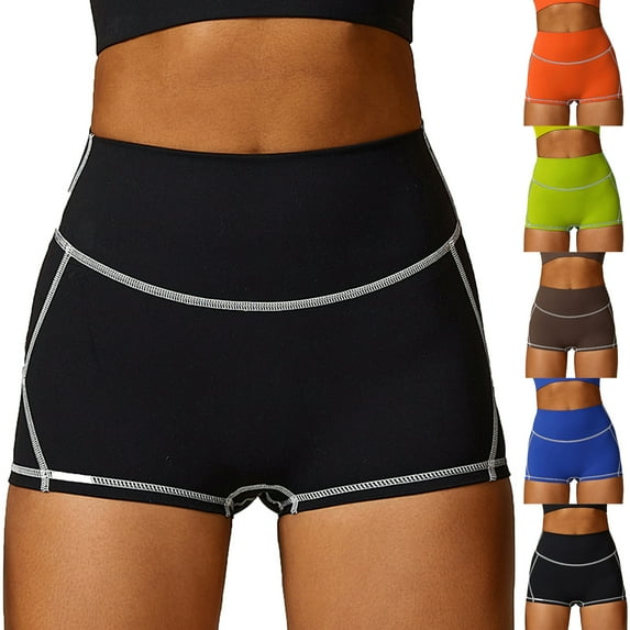 Xunlbb Shorts for Women Yoga Leggings Women's High-waisted Hip Lift Gym Shorts High-bounce Tights Peach Yoga Shorts S-L on Clearance