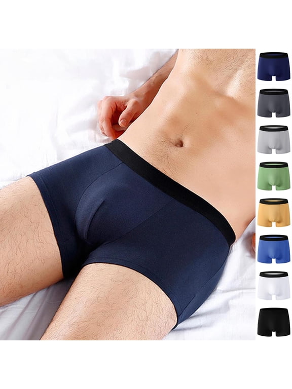 Simple Men's Boxer Briefs Solid Color Underpants Elastic Waist Casual Underpants Breathable Lightweight Summer Underwear Basic Casual Inner Pants Plus Size