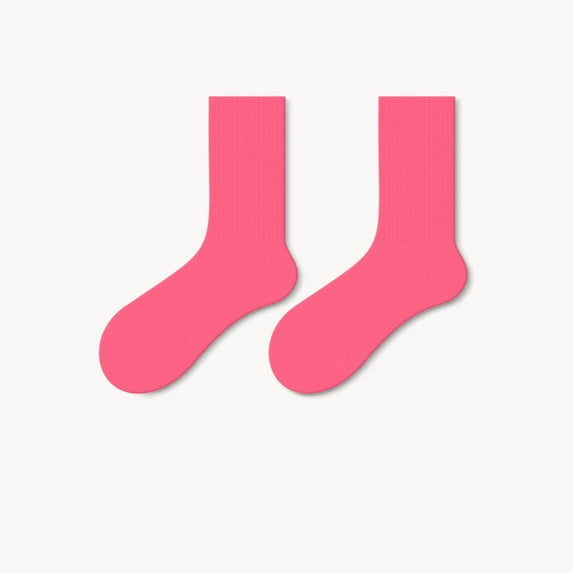Xunlbb Socks for Women Crew LengthUnisex Solid Color Sports Versatile Socks Mid-calf Comfort Socks Christmas Gift