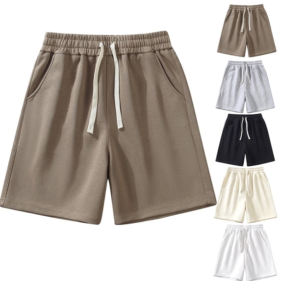 Lenago Mens Athletic Running Shorts 5 Inch Quick Dry Stretch Lightweight Gym Workout Shorts with Pockets Beige M