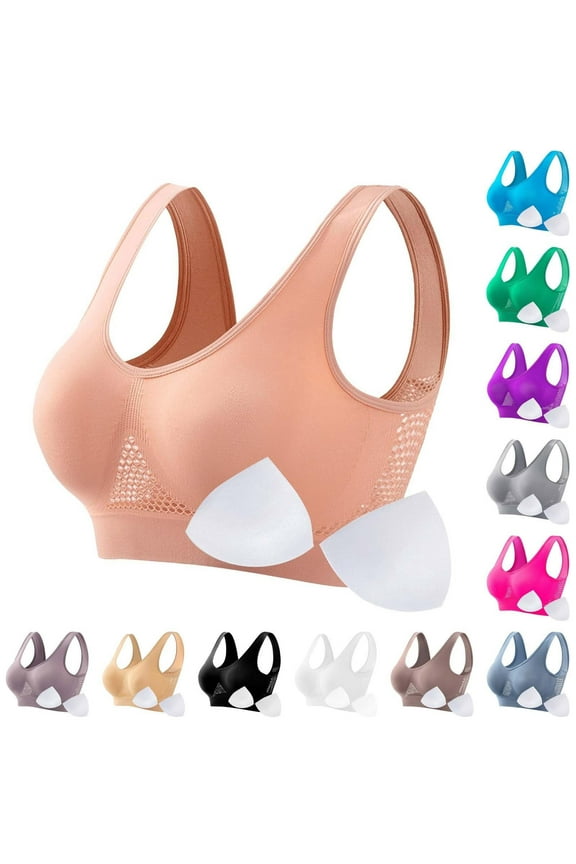 Summer Deal!Xunlbb Sports Bra Women Seamless Sports Bra Wirefree Yoga Bra With Removable Pads on Clearance S-5XL