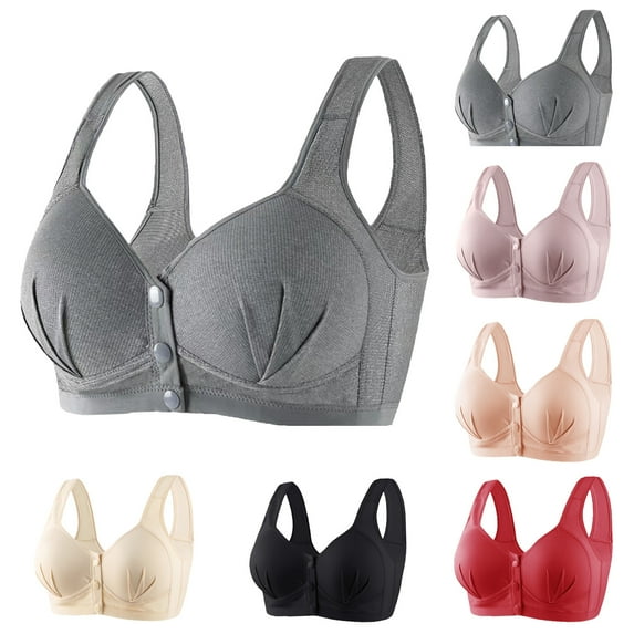 Xunlbb Sports Bras for Women, Women's Plus Size Front Buckle Comfortable Upper Support Gathering Without Steel Ring Thin Underwear Beautiful Back Bra Clearance Under $10