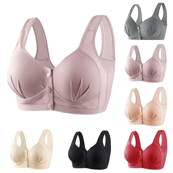 Xunlbb Sports Bras for Women, Women's Plus Size Front Buckle Comfortable Upper Support Gathering Without Steel Ring Thin Underwear Beautiful Back Bra Clearance Under $10