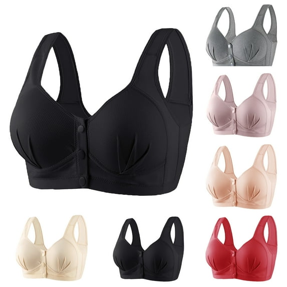 Xunlbb Sports Bras for Women, Women's Plus Size Front Buckle Comfortable Upper Support Gathering Without Steel Ring Thin Underwear Beautiful Back Bra Clearance Under $10