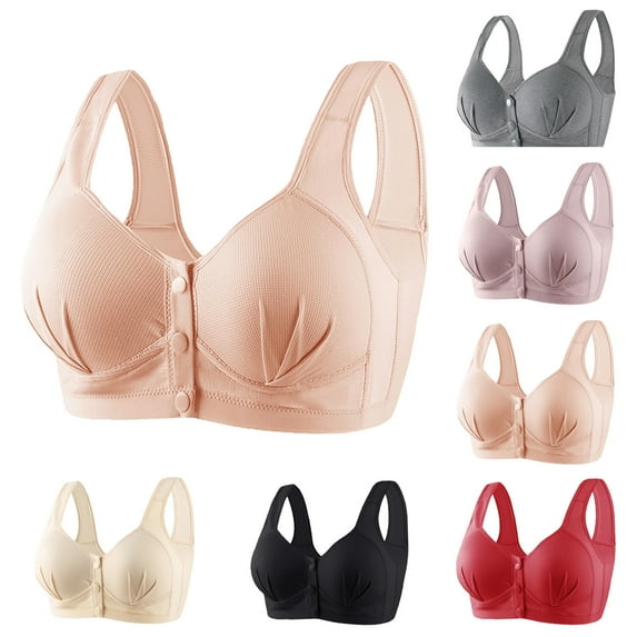 Xunlbb Sports Bras for Women, Women's Plus Size Front Buckle Comfortable Upper Support Gathering Without Steel Ring Thin Underwear Beautiful Back Bra Clearance Under $10