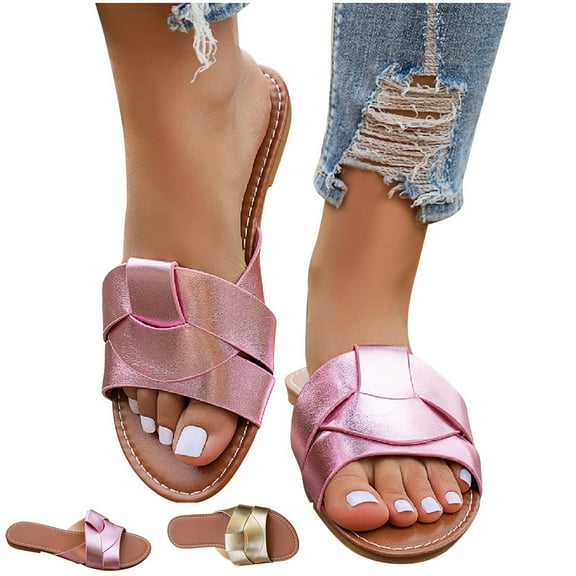 Xunlbb Summer Beach Sandals for Women Flat Slip-on Sandal Bowknot Slides Waterproof Shower Shoes Indoor Outdoor Womens Sandals Easy to Wear Summer Fashion Holiday Free Size