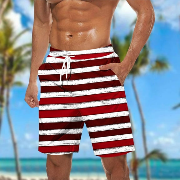 Xunlbb Summer Beach Shorts for Men Lightweight Quick-Dry Shorts with Pockets Casual Swim Trunks Sunshine Holiday Fashion Vacation Wear Loose Fit Summer Pants