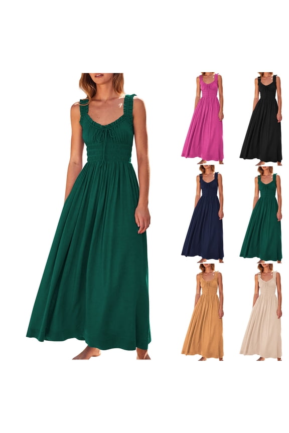 Summer Maxi Dress for Women Women Fashion Sexy Summer Beach Casual Strap Skirt French Holiday Dress Gift for Her Size S-2XL
