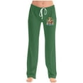 thumbnail image 1 of Xunlbb Summer Sale! Ladies' Easter Printed Double Pocket Drawstring Pants ,Green S, 1 of 5