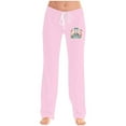 thumbnail image 1 of Xunlbb Summer Sale! Ladies' Easter Printed Double Pocket Drawstring Pants ,Pink S, 1 of 5