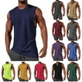 thumbnail image 1 of Xunlbb Summer Savings Clearance Mens Tank Tops Mens Shirts Men Casual Fashion Solid Pullover Round Neck Sports Tank Blouse on Clearance, Size S-2XL, 1 of 6