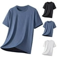 thumbnail image 1 of Xunlbb Summer T-shirts for Men Lightweight Breathable Tees with Short Sleeves Round Neck Solid Basic Casual Mens T-shirt Beach Fashion Party Home Wear Plus Size M-5XL, 1 of 7