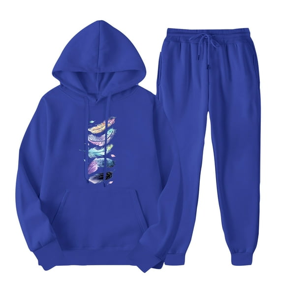 Xunlbb Sweat Suits Clearance Outfits Men's And Women's Sports Tracksuits Long Sleeve Pullover Hoodies Sweatshirt Loose Coat And Sweatpants Fall Winter Suit on Clearance