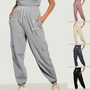 Xunlbb Sweatpants Womens Jogging Pants Casual Sweatpants With Pocket Elastic Waist Pants For Workout Running Fall Pants Clearance
