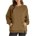 thumbnail image 1 of Xunlbb Sweatshirt for Women,Women's New Casual Long Sleeve Solid Color Round Neck Pullover Casual Hoodie Fashion,S-2XL, 1 of 6