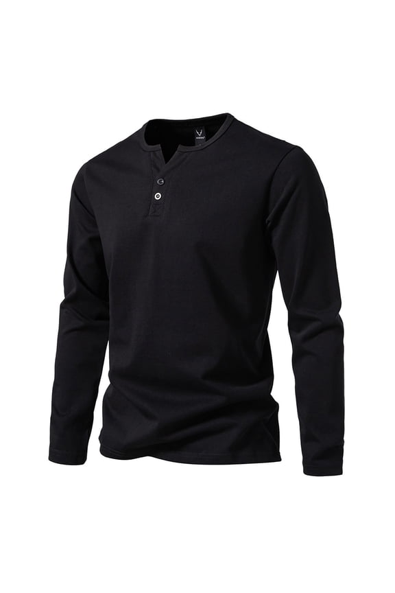 Sweatshirts for Men, Men's Solid Color Casual Fitness Sport Permeability Button V- Neck Long Sleeve Top L-5XL Great Gifts for Less