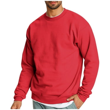 Xunlbb Sweatshirts for Men, Men's Sports Round Collar Pullover Sweatshirt Long Sleeve Solid Hoodie S-3XL Gift for Him