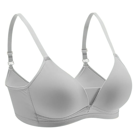 Xunlbb T Shirt Bra Plus Size Women's Sexy Oversized Bra Thin Cup Gathered Lingerie Sexy Bra Large Chest Small Appearance(Gray,L)