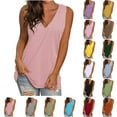 thumbnail image 1 of Xunlbb Tank Top for Women Casual Solid-Neck Gradient Sleeveness Loose Blouses Sleeveless Tops for Women Under $5 S-5XL, 1 of 4