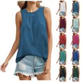 thumbnail image 1 of Xunlbb Tank Top for Women Fashion Women's Casual Round Neck Sleeveless T-shirt Summer Top Sleeveless Tops for Women S-2XL, 1 of 3