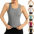 thumbnail image 1 of Xunlbb Tank Top for Women Solid Color Crew Neck Short Sleeve Casual Sports Yoga Top Sleeveless Tops for Women Under $5 S-2XL, 1 of 5