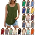 thumbnail image 1 of Xunlbb Tank Top for Women Women Solid Color Round Neck Sleeveless Casual Tee Tank Sleeveless Tops for Women S-5XL, 1 of 6