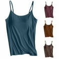 thumbnail image 1 of Xunlbb Tank Tops with Built in Bra Women's Solid Color Adjustable Slim Camisole Tank Top Without Steel Ring Underwear Yoga Sports Tank Summmer Shirts for Women S-4XL, 1 of 5