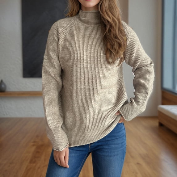 Xunlbb Tops for Women Trendy Women's Loose Knit Sweater Long Sleeve Top/Shirt S-L Great Gifts for Less
