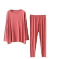 thumbnail image 1 of Xunlbb Two Piece Womens Pajama Sets Women's Multifunctional Maternity Clothing Postpartum Clothing Pajamas Belt Chest Pad Adjustable Drawstring Long Sleeved Round Neck Set S-XL, 1 of 7