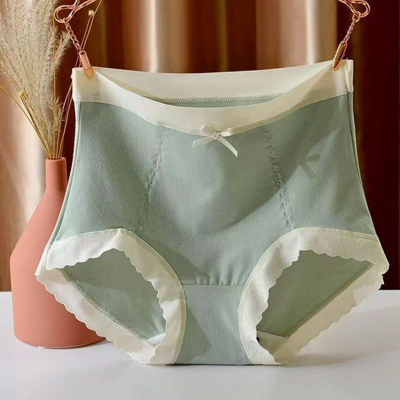 Xunlbb Underwear for Women Cotton Ladies Comfortable Solid Color Large Size Abdominal Panties Hight Waiste Underpants M-3XL on Clearance