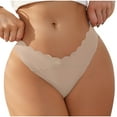 thumbnail image 1 of Xunlbb Underwear for Women,Women's Fashion Sexy Traceless Transparent Low Waist G-string Panties Thong (Beige S) on Clearance, 1 of 6