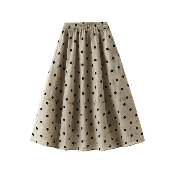Xunlbb Up to 50% off Long Skirts for Women, Women's Summer Casual Polka Patchwork Layer Sweet Half Skirt Gift for Girls, on Clearance