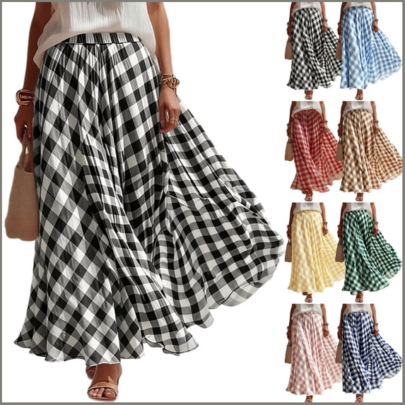 Xunlbb Up to 50% off Long Skirts for Women, Women's Summer Casual Polka Patchwork Layer Sweet Half Skirt Gift for Girls, on Clearance
