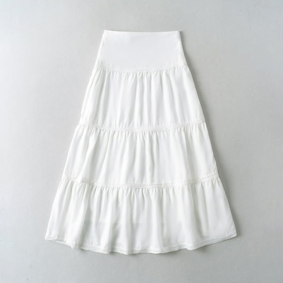 Xunlbb Up to 50% off Midi Skirt, Woman Summer Leisure Lace High Waist A-line Skirt Gift for Girls, Size S-L