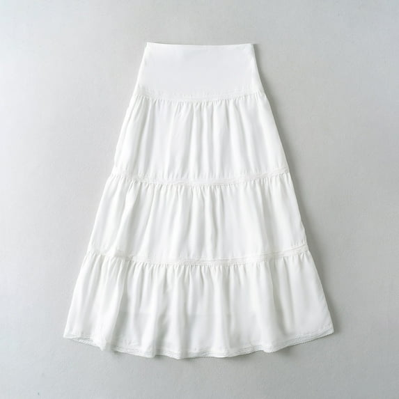 Xunlbb Up to 50% off Midi Skirt, Woman Summer Leisure Lace High Waist A-line Skirt Gift for Girls, Size S-L