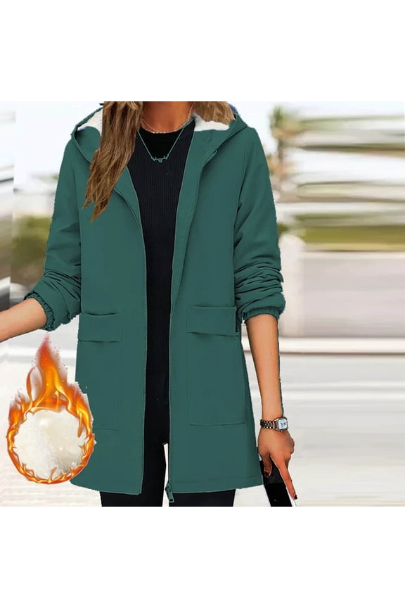 Winter Coats for Women Women'S Thick Warm Lamb Wool Padded Coat Women'S Mid-Length Hooded Coat,Size M-4XL