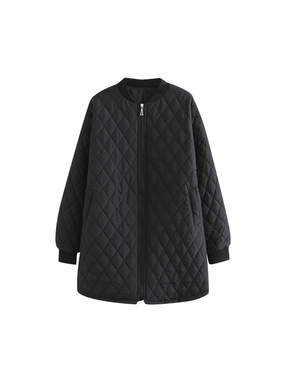 Winter Coats for Women Women Warm Pocket Coat Turn Down Collar Long Jacket Winter Down Parkas,Size 3XL-6XL